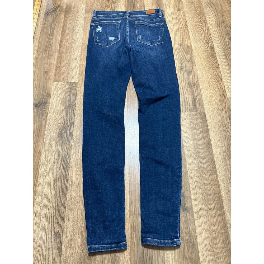 Judy Blue Jeans, Women's Size 5/27, Blue, Denim, Skinny Fit, Distressed, Pockets - Picture 2 of 12
